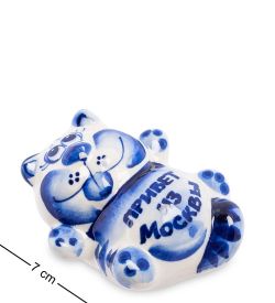 ГЛ- 373 Фигурка «Кот-Дурак» (Гжельский фарфор)