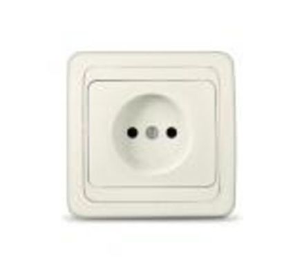 Розетка одноместная "UNIVersal" серия "Валери" б/з, с/у, 16А, 220В, "слоновая кость" (ivory)