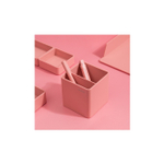 Подставка для канц.принадлежностей Deli Nusign 84х84х86мм 2 отд. коралловый NS011Pink