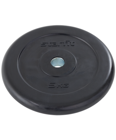 Диск обрезиненный BB-202 d=26 мм, стальная втулка, черный, 5 кг