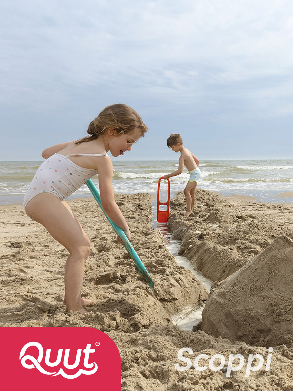 Детская лопата для песка и снега с ситом Scoppi