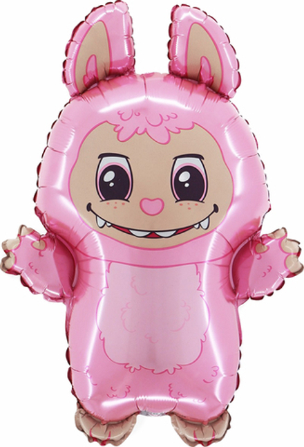 Шар (26''/66 см) Фигура, Плюшевый эльф, Розовый, 1 шт.