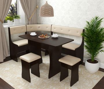 Кухонный уголок bello "Оливьер" (Венге/Кожзам Mercury Cream (AT)) -G/Л1