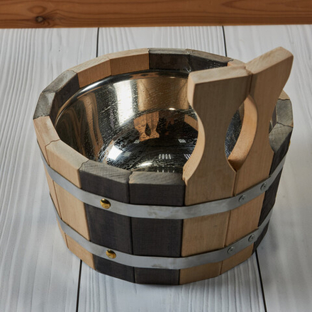 Ковш с нерж. вставкой, липа, 2 л