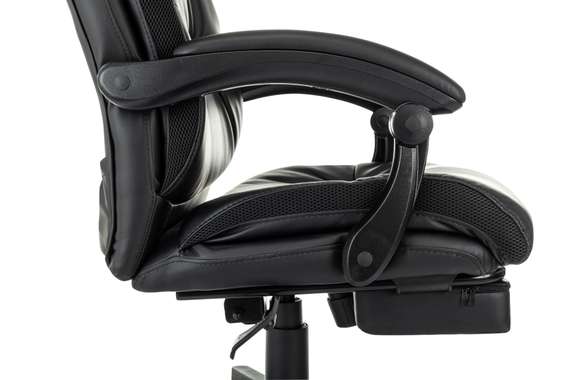 Кресло руководителя Бюрократ CH-824MSG-BF черный эко.кожа/ткань крестов. пластик подст.для ног
