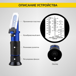 Автомобильный рефрактометр для антифриза, стеклоомывающей жидкости, электролита и мочевины iCartool IC-803