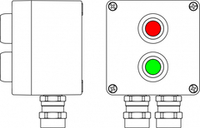 Взрывозащищенный пост управления из алюминия CPE-A-12-(1xP1G(11)-1xP1R(11))-2xAASBMB(C)1Ex d e IIC T6 Gb / Ex tb IIIC T80°C Db IP66