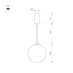 Светильник SP-SILKA-HANG-R400-12W Warm2700 (WH, 330 deg, 230V) (Arlight, IP20 Натуральный шелк, 3 года) 056880