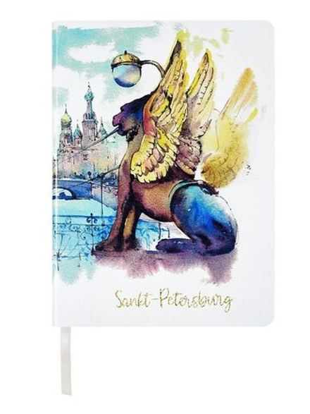 Ежедневник недат А5 кожзам, мягк.обл., 168л. "Санкт-Петербург. Банковский мостик"