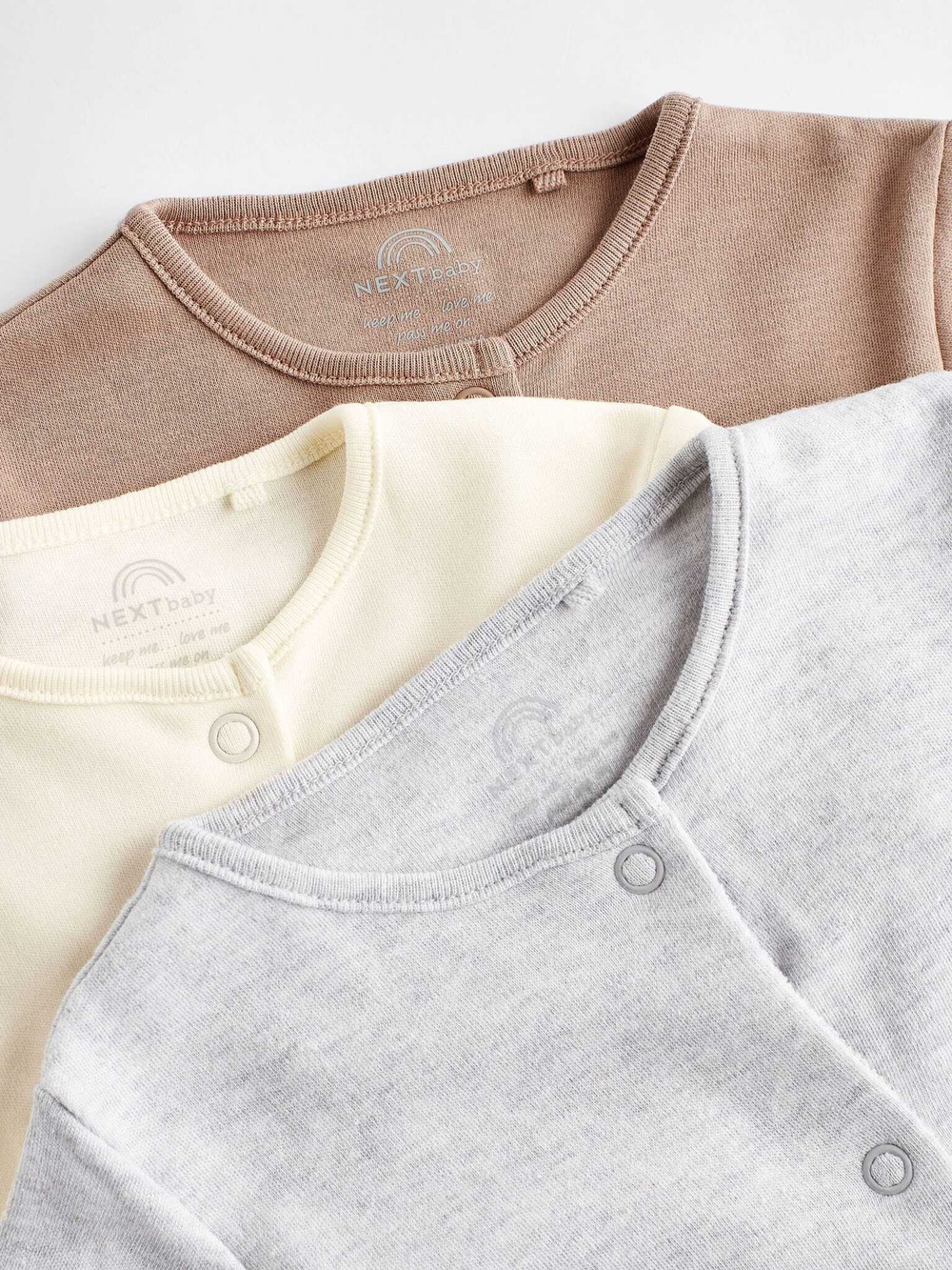 Комбинезон / Cлип для малышей Next 161-767, 3 шт., Серый, Бежевый