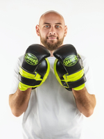 Лапы тренерские LEADERS DUAL BK/GN (ONE, кожа, черный/зеленый)