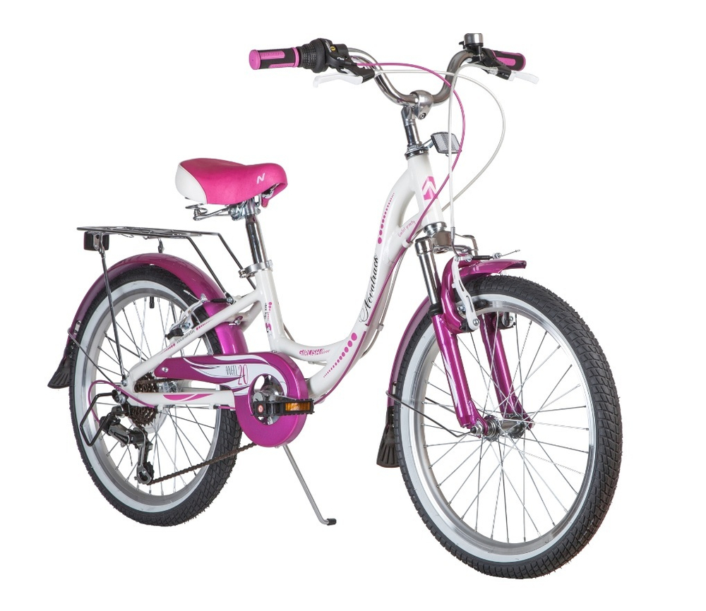 Велосипед Novatrack 20" ANGEL, белый, алюм.6ск.TY21/RS35/SG-6SI, V-brake