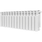 Радиатор биметаллический STOUT TITAN VENTIL 350 - 14 секций (подключение нижнее правое, цвет белый)