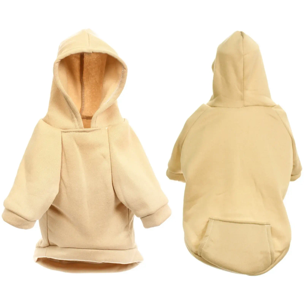 Кофта - толстовка для мелких пород собак «BRO Style», цвет молочный, р L (на флисе)