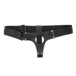 Чёрные кожаные трусики для больших насадок