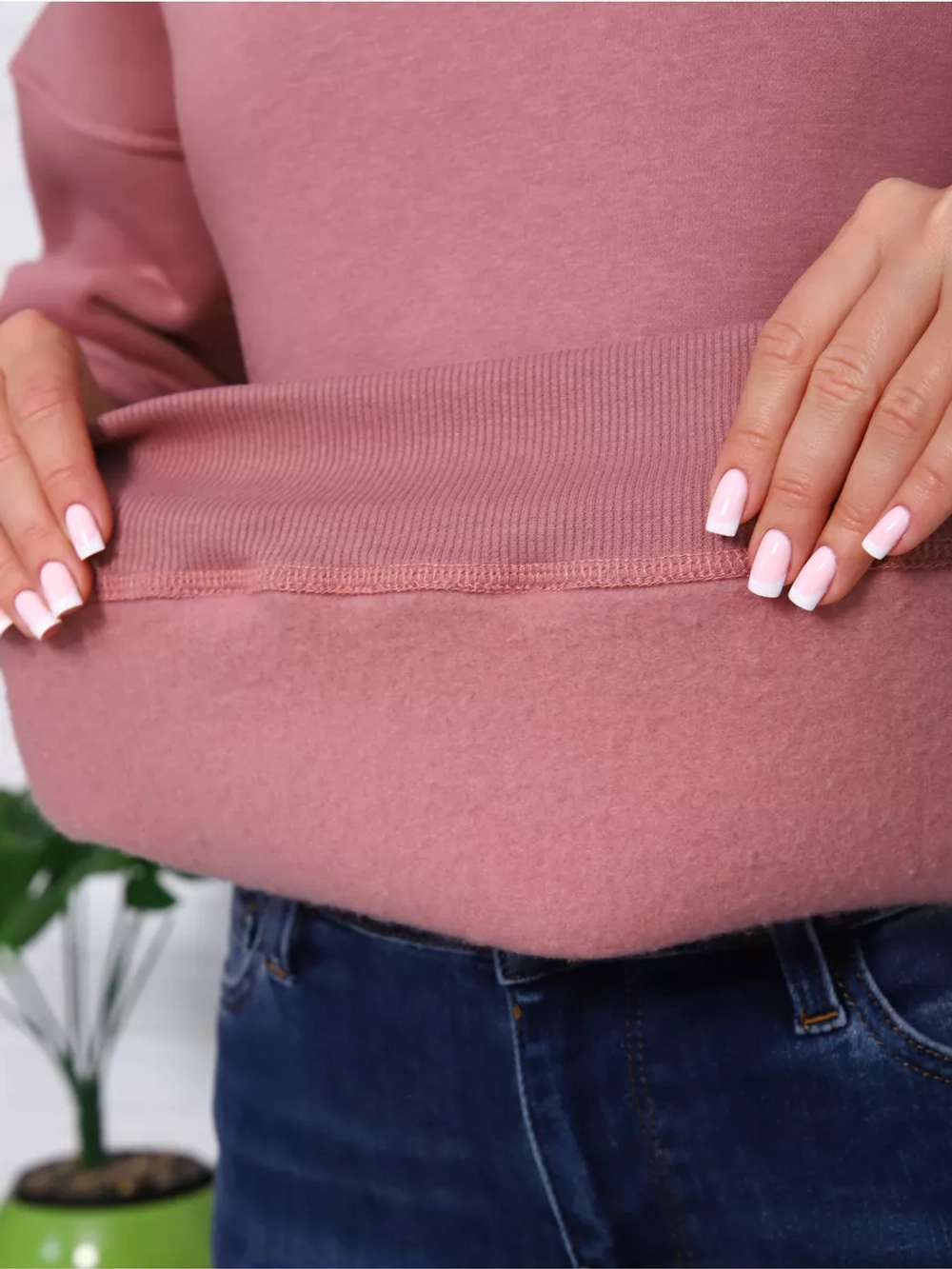 Свитшот утепленный оверсайз базовый