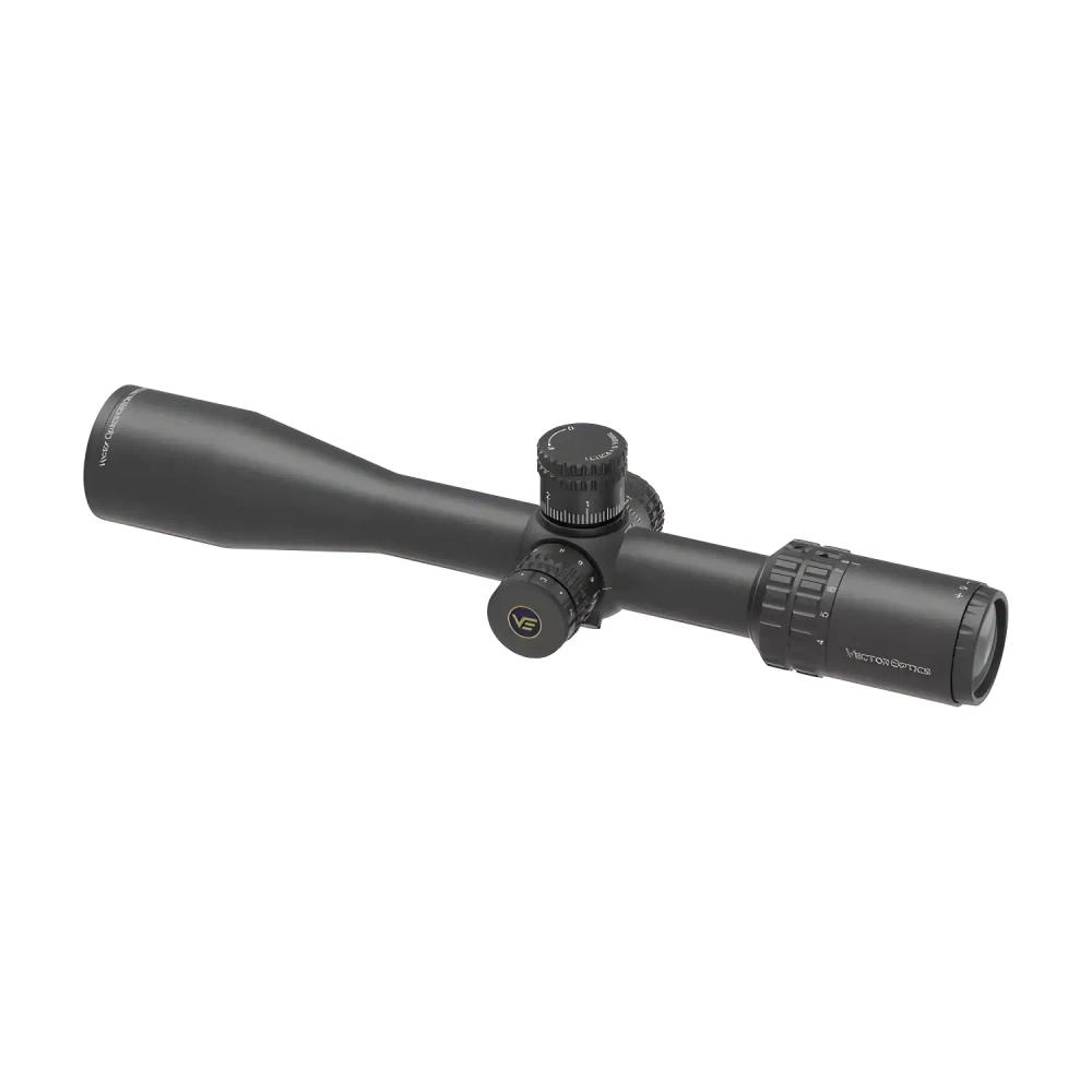 Оптический прицел Vector Optics ORION PRO MAX 4-16x44 HD FFP MIL (SCFF-59) диагональный вид с логотипом на боковом колесе
