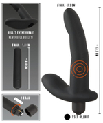 Черный вибромассажер простаты Naughty Finger Prostate Vibe - 13,8 см.