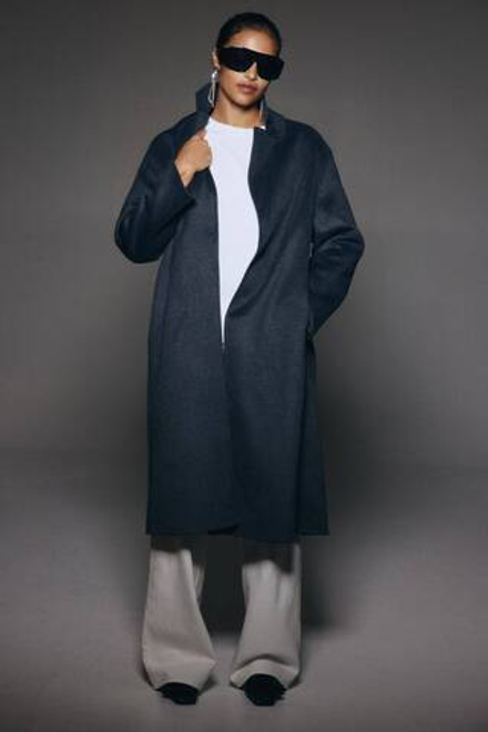 H&M Пальто ручной работы из смесовой шерсти, темно-серый