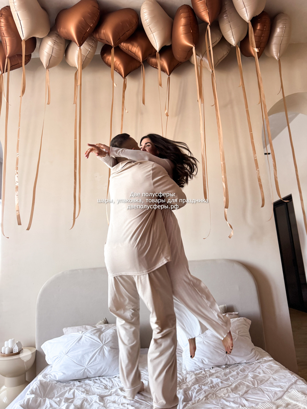 Набор сердец латте и шоколад