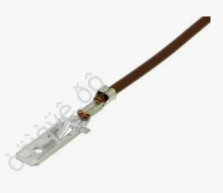 Клемма Папа 2101-07 латунь (луженая) 6,3 стандарт с усиком и проводком Маяк МШФУП-63-ЧЕРН