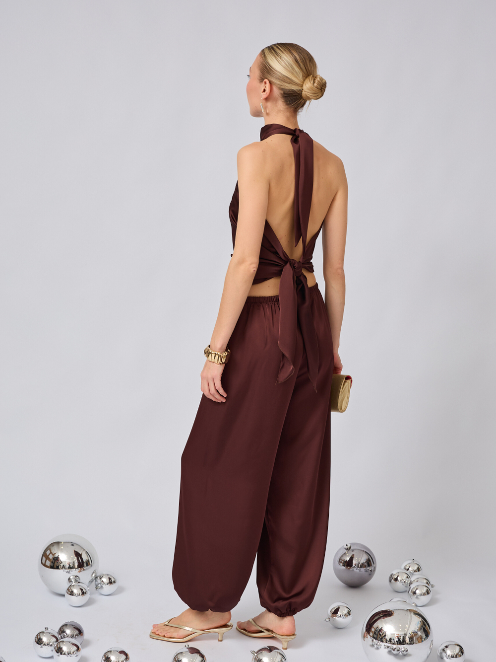 Брюки алладины из атласа