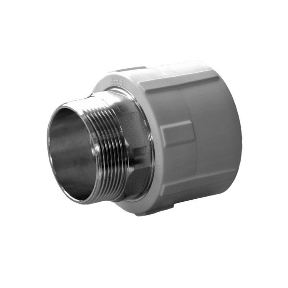 Муфта комбинированная ПП 40-1 1/4'' PN 25, под ключ, с наружной резьбой, серая