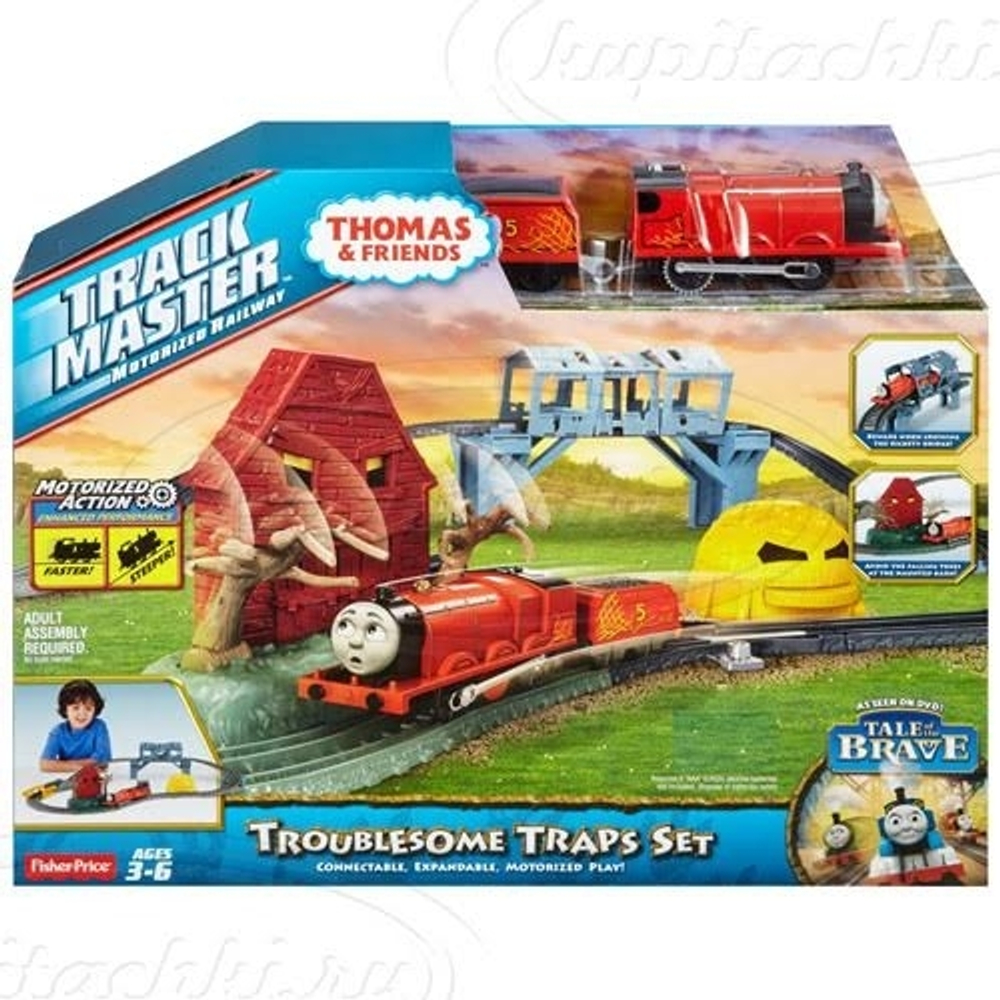 Игровой набор "Опасные ловушки"+Джеймс с вагоном  (Trackmaster)