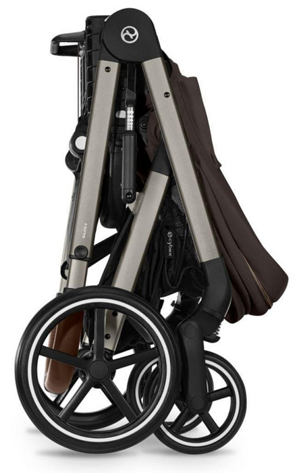 Коляска Cybex Balios S Lux TPE complete Aton B2 Dynamic Red 3 в 1 Chocolate Brown с дождевиками