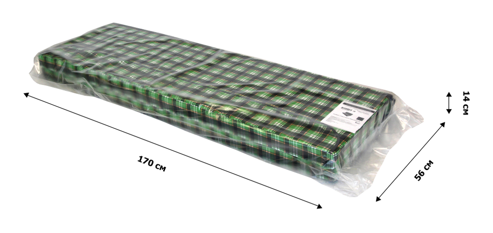 Мягкий элемент 1700х560х70 поликоттон М101-МТ010 арт.Люкс,Люкс2,Комфорт,Триумф,Орбита,Ямайка,Майами (цвет ткани . рис.зеленая клетка "Garden story"