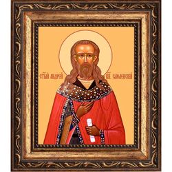 Андрей Смоленский, Переяславский, благоверный князь. Икона на холсте.