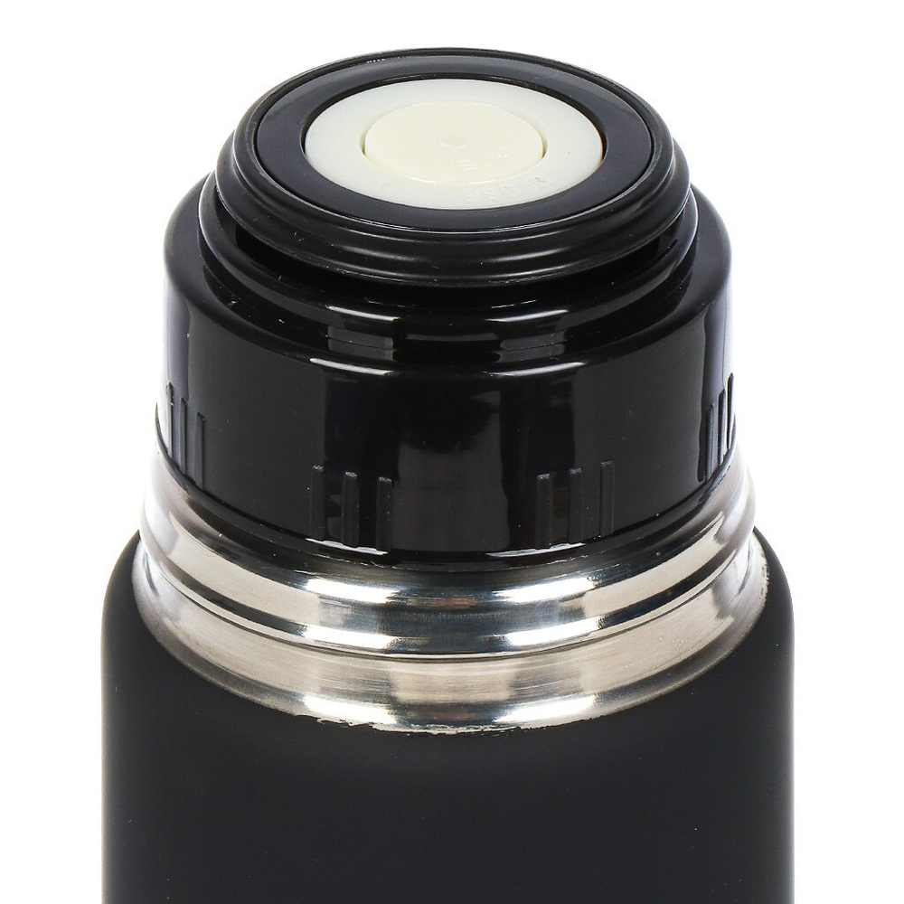Термос нерж, 1.2 л, узк.горл, Daniks, колба нерж, черный софт, SL-120ZN-black-soft