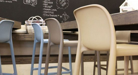 Стул пластиковый барный Faro голубой Италия Nardi