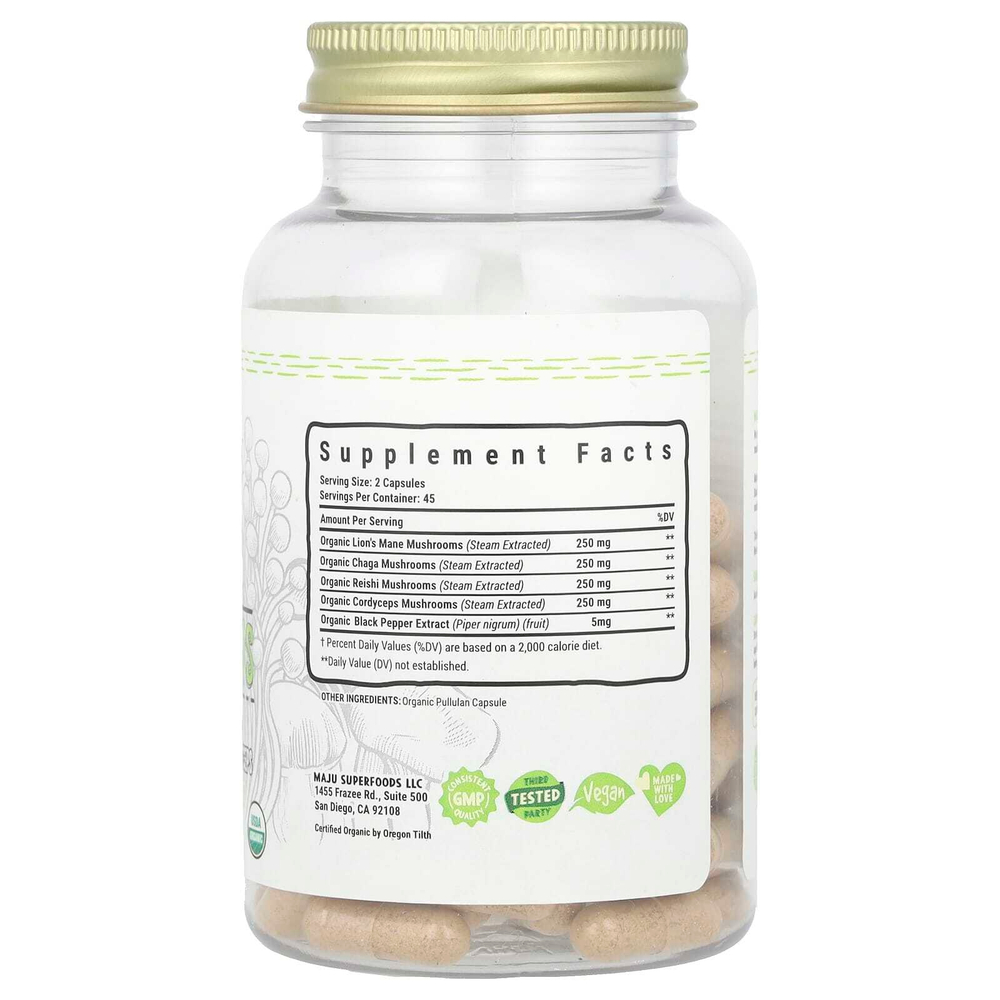 Maju Superfoods, Mental Mushrooms, 90 капсул