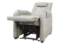 Массажное кресло реклайнер с подъемом FUJIMO LOUNGE UP F7003 VLFL Mouse,  Ivory,
