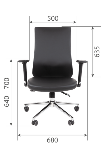 Офисное кресло Chairman 500LUX Россия экокожа черный БП