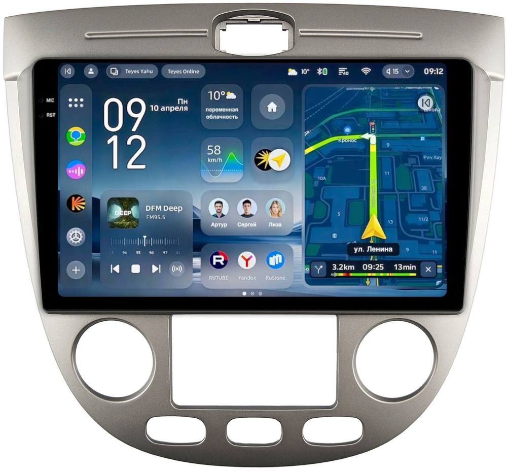 Магнитола для Chevrolet Lacetti хэтчбек (климат) - Teyes CC4-PRO монитор 9.5" 2K QLED на Android 13, Snapdragon 778G, AI, CarPlay, DSP, 4G SIM-слот