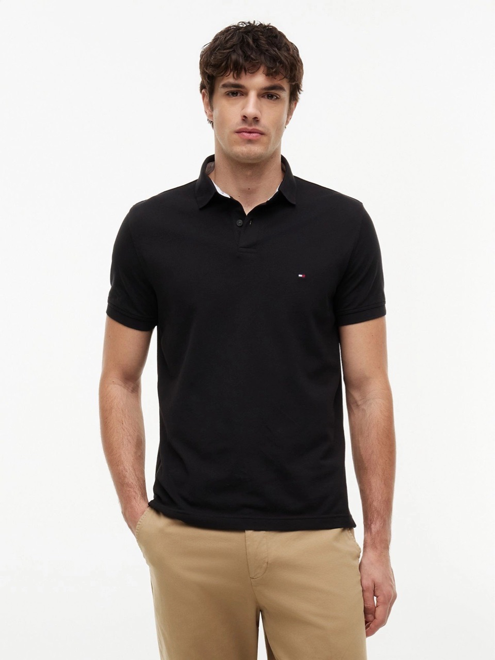 Поло Tommy Hilfiger Regular Fit Stretch Black