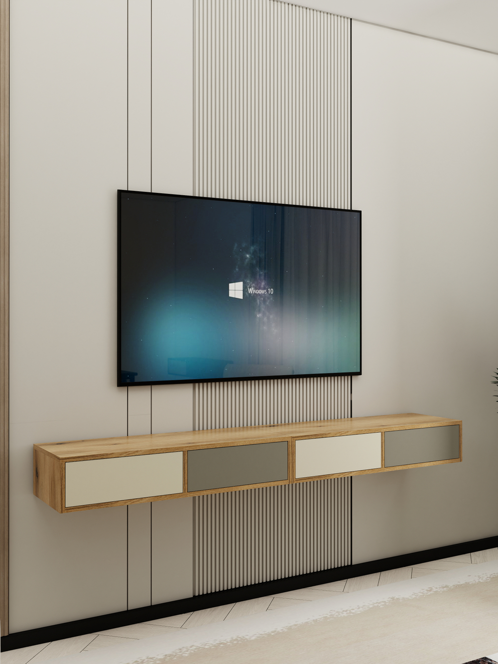 Тумба подвесная с перегородкой _Д_БЛ