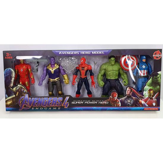 Набор супер героев MARVEL 5в1 с аксессуарами 12см
