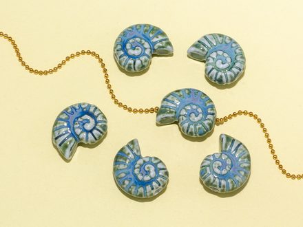 Бусина "Аммонит" 20мм, керамика