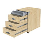 Тумба Дэми на колёсиках с 3 ящиками и органайзером для канцелярии (ТУВ.06)