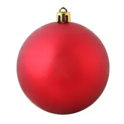 Набор пластиковых шаров 100 мм., красный матовый, 4 шт., Snowmen (ЕК0305)