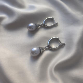 Серьги бижутерия "Лунный свет" с натуральным жемчугом