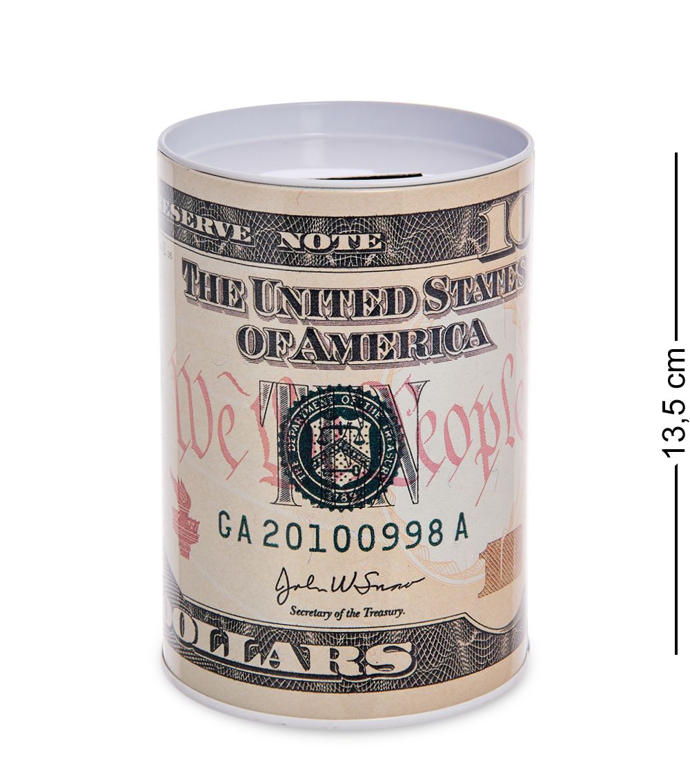 BX-221/4 Металлическая копилка «10 Долларов» 13,5см