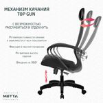 Кресло офисное МЕТТА "К-11", пластик, ткань-сетка, сиденье мягкое, черное