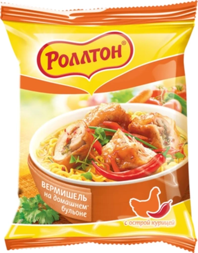 вермишель б/п Роллтон Курица Острая 60гр (1х42)