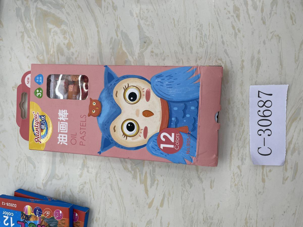 Масляная пастель, 12 цветов, в коробке с подложкой из коррекса, С-30687