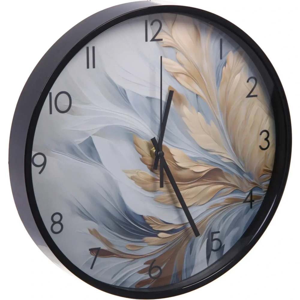 Часы настенные «HOME STYLE» 30см Золотое перо, черный корпус