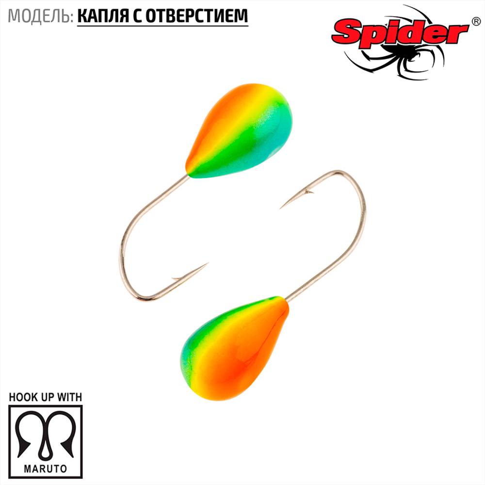 Мормышка вольфрамовая Spider 1240 "Капля с отверстием" (4мм, 0.8гр)